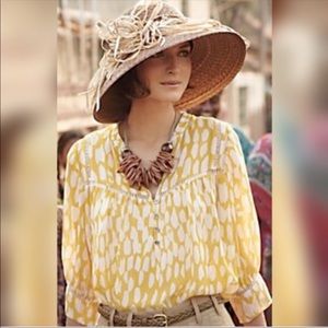 Dolan Flowering Pasture Silk Blouse Green Size XS